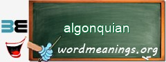 WordMeaning blackboard for algonquian